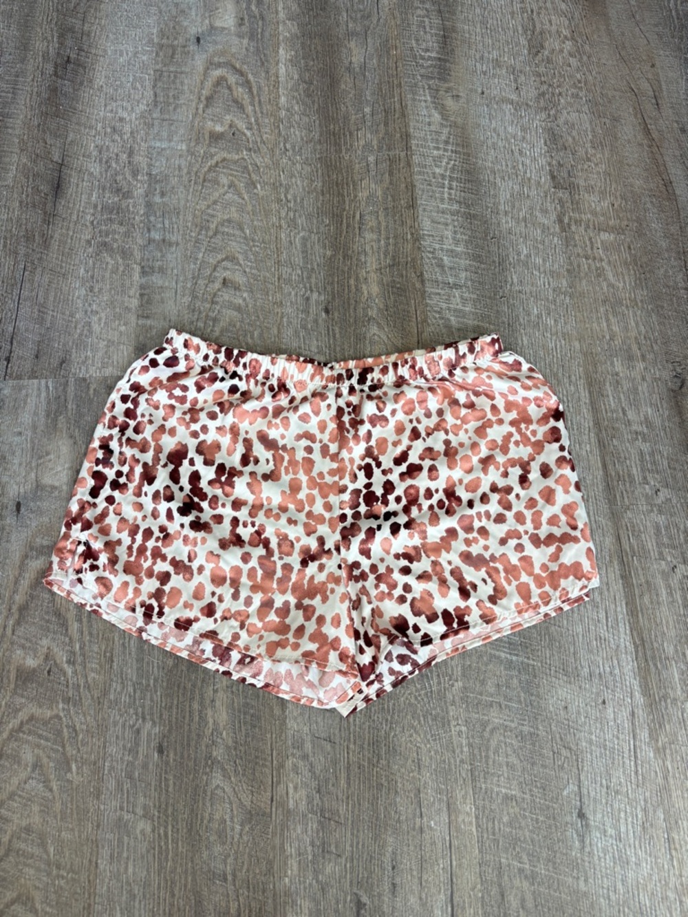 Leopard print silk pajama shorts